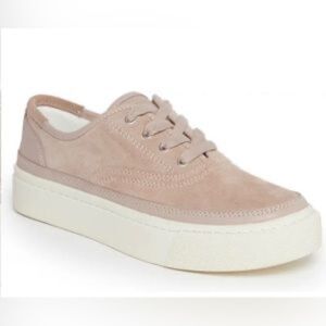 NEW All Saints Bella Suede Leather Dirty Pink Low Top Sneakers Shoes Size 8 NWT